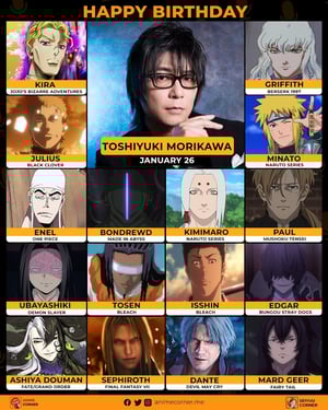 This is the Avatar Image for the Morikawa Toshiyuki (Voice Actor / Seiyuu) AI Voice and Text to Speech Generator